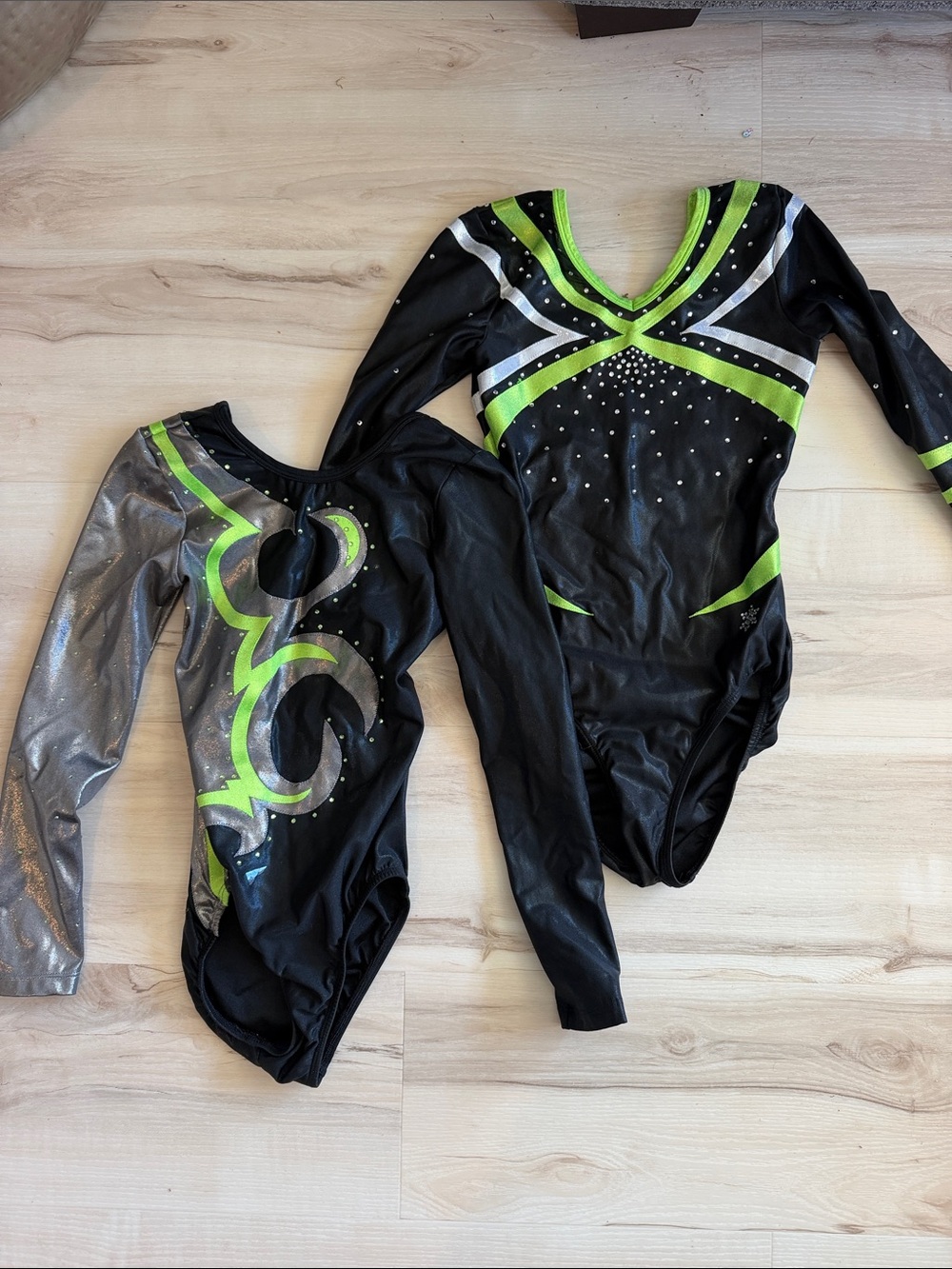 Set of 2 Snowflake Designs Gymnastics Competition Leotards